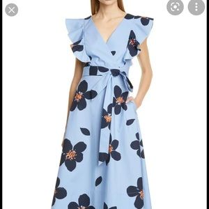 Kate spade midi floral poplin dress